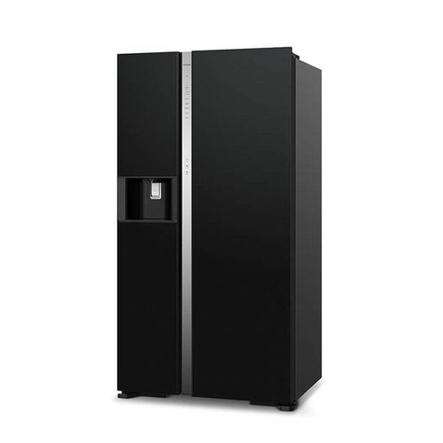 Hitachi Side By Side Glass Refrigerator With Dispenser Glass RSX700GPUK0GBK Black